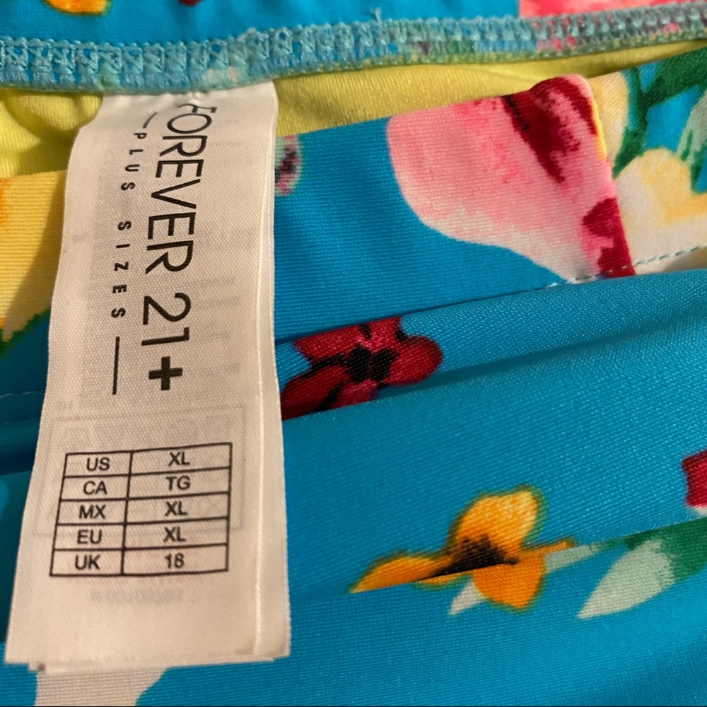 Forever 21 high waisted floral print bikini bottom size xl - Picture 4 of 6